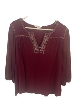 The Pioneer Woman Blouse Burgandy XXL